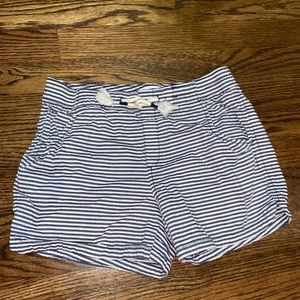 Blue and white striped shorts. NEVER WORN